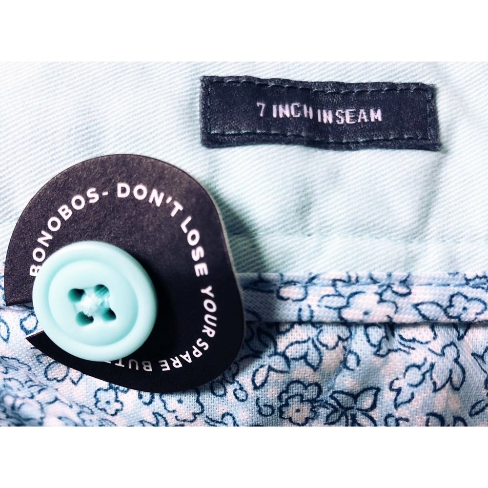 SOLd BONOBOS Mens Aqua Blue Stretch Washed Chino 7 inch Shorts Sz 31 NWT - Picture 10 of 13